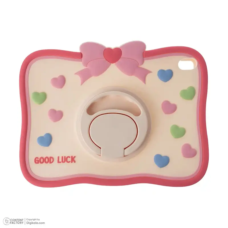 قاب سیلیکونی تبلت IPAD 10 2022 /A16 2025 طرح پاپیون و قلب با استند 360 درجه