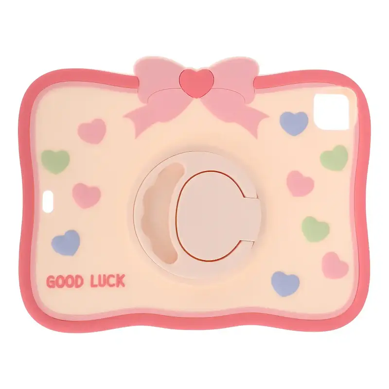 قاب سیلیکونی تبلت IPAD Pro 11 2024 طرح پاپیون و قلب با استند 360 درجه