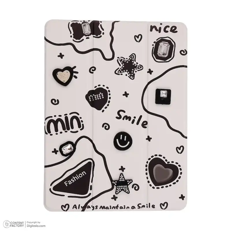 اسمارت کاور آیپد IpadAir/Air2-9.7 طرح برجسته smile با کیفیت چاپ عالی و جای قلم