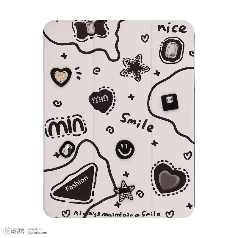 اسمارت کاور آیپد Ipad 10 2022/A16 2025 طرح برجسته smile با کیفیت چاپ عالی و جای قلم