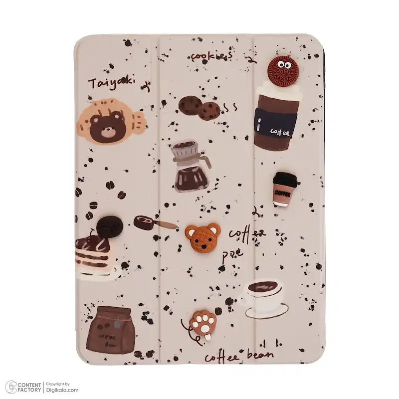 اسمارت کاور آیپد Ipad Air/Air 2 -9.7 طرح برجسته coffee با کیفیت چاپ عالی و جای قلم
