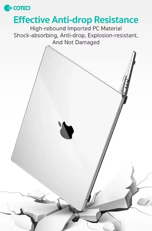 کاور مک بوک شفاف کریستالی برندcotetci مناسب مک بوک پرو سایز 14 اینچm4pro-2024(mw2-w3)