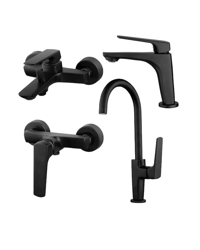 ست کامل شیرآلات مدل آلپاین البرز روز مشکی 