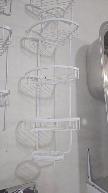 جا شامپو سه کنج 3 طبقه حمامی آلومینیوم سفید