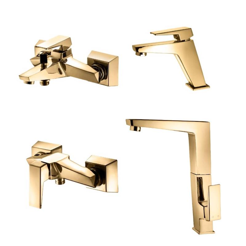 ست کامل شیرآلات مدل کروز طلایی 