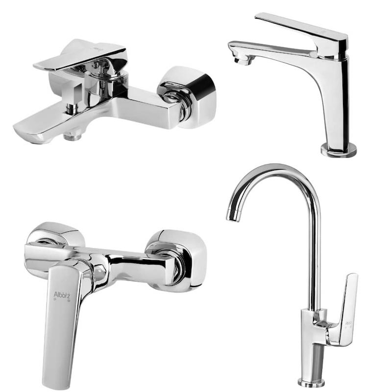 ست کامل شیرآلات مدل آلپاین کروم براق 