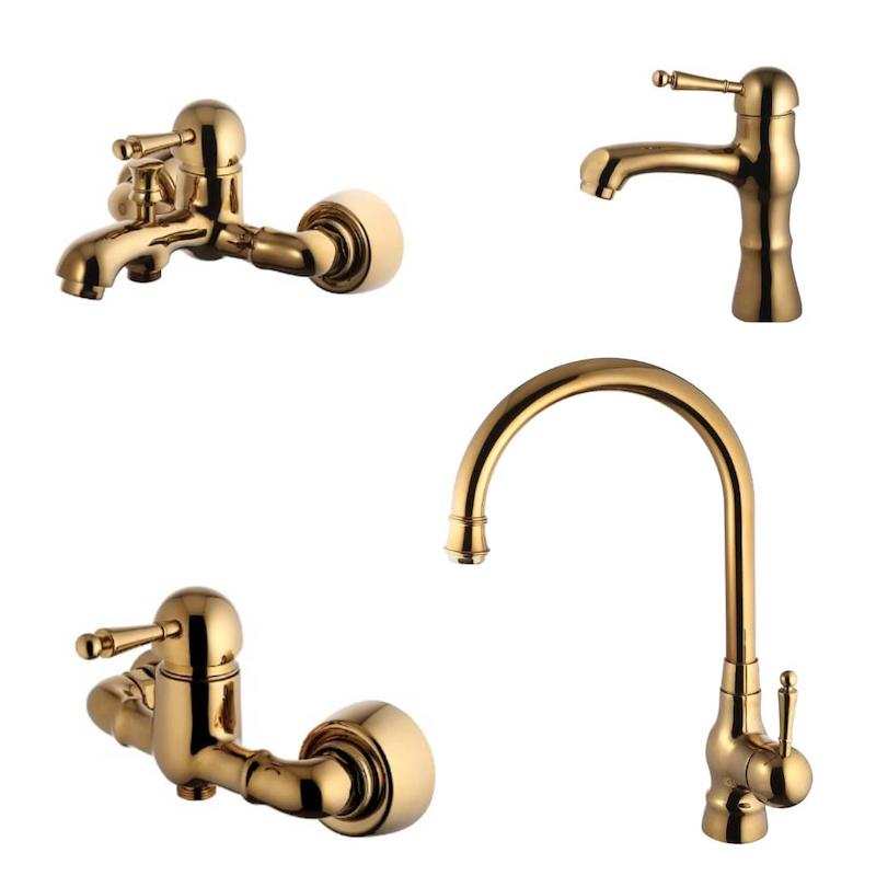 ست شیرآلات مدل مارتین طلایی براق 