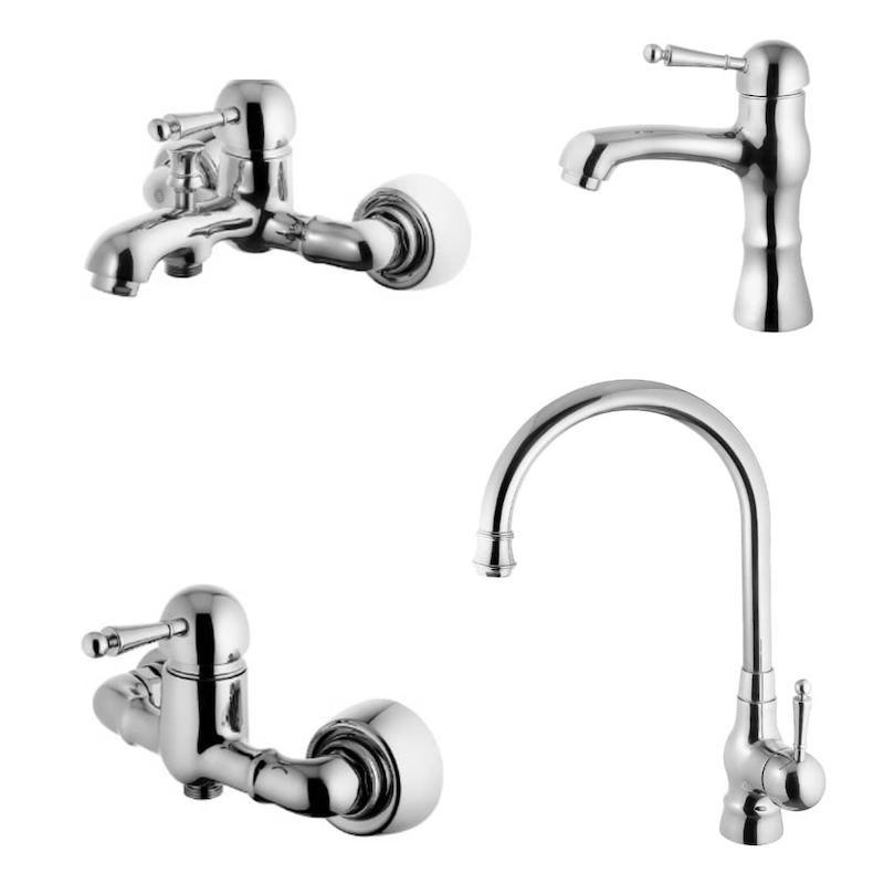 ست شیرآلات مدل مارتین کروم براق 