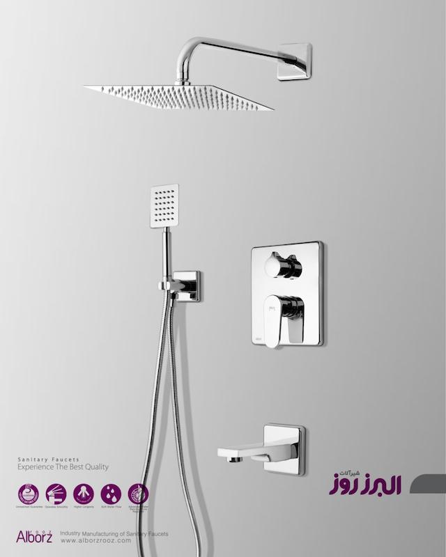 شیرآلات توکار دوش مدل ونتو کروم براق تیپ 4 