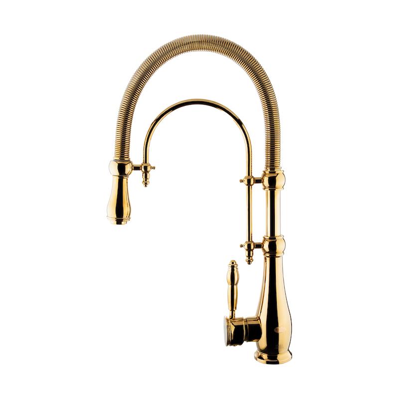 شیر ظرفشویی فنری مدل کاترین طلایی براق 