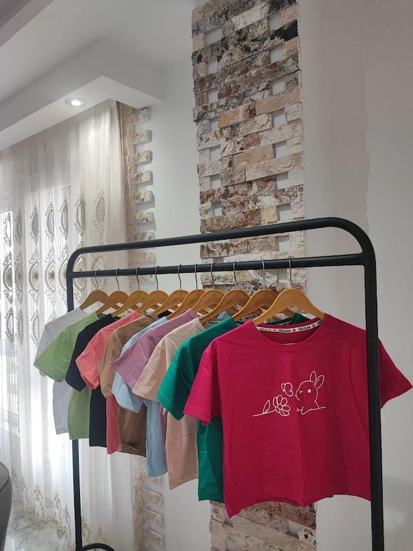 کراپ آستین کوتاه نخ پنبه کد 121