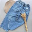 شلوار جین ابی نیم بگ بچگانه 