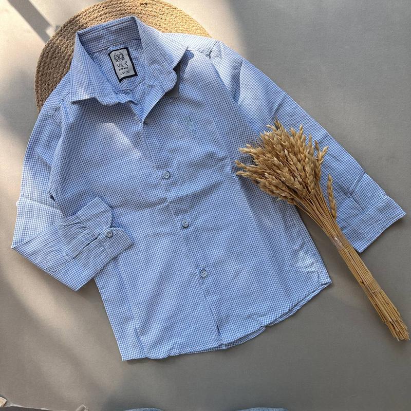 شومیز چارخونه ریز پسرانه کد 00172011 - 4 الی 7 سال