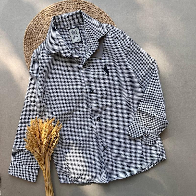 شومیز چارخونه ریز پسرانه کد 00172011 - 4 الی 7 سال