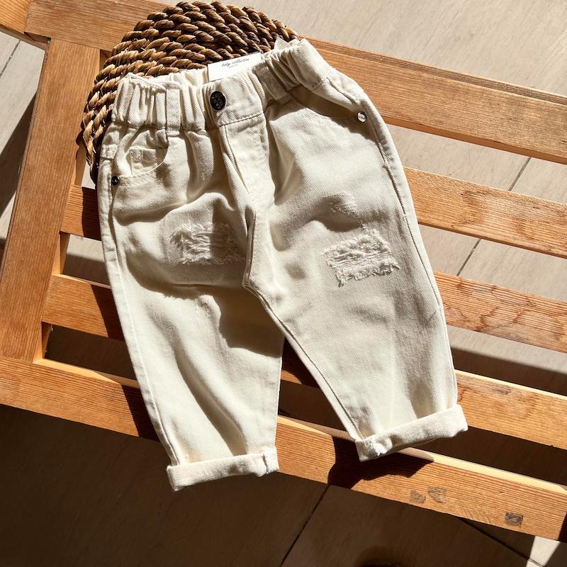 شلوار کتان کرم روشن ۰۰۱۰۱۱۹۵ - ۶ ماه الی ۳ سال