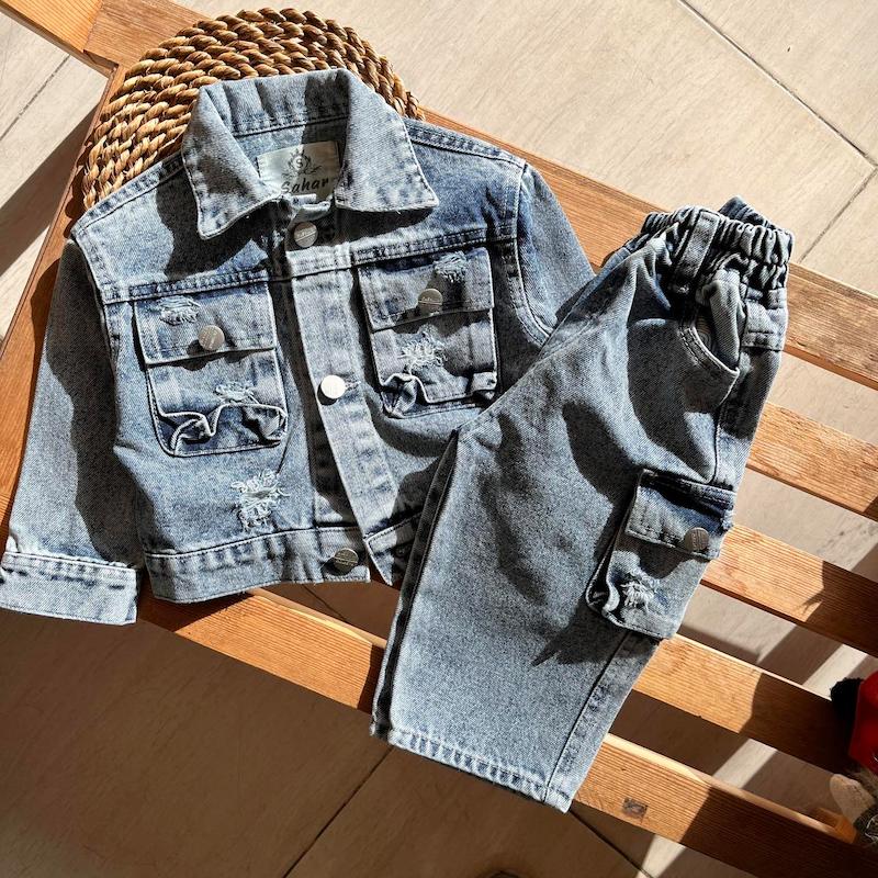 ست کت و شلوار جین 00101398 - 1 الی 4 سال 