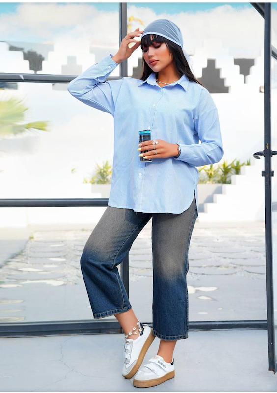 شومیز زنانه راه‌راه فری سایز 