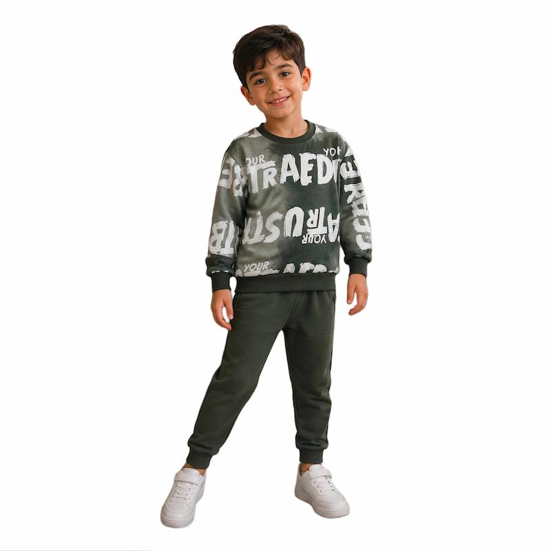 ست سویشرت و شلوار پسرانه و دخترانه طرح حروف کد 25-کپی