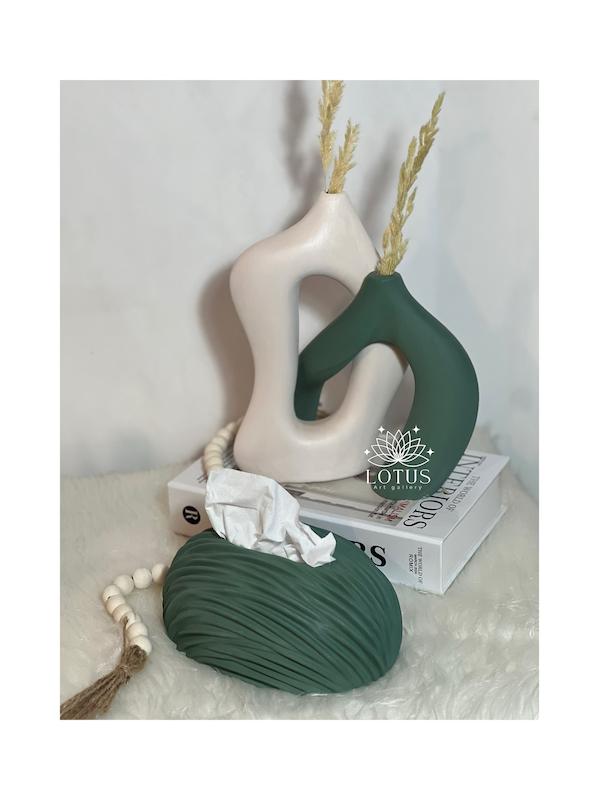 گلدان دوقلو دفرمه و جا دستمال کاغذی