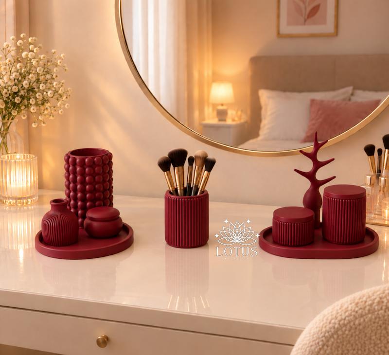 ست میز آرایش زرشکی