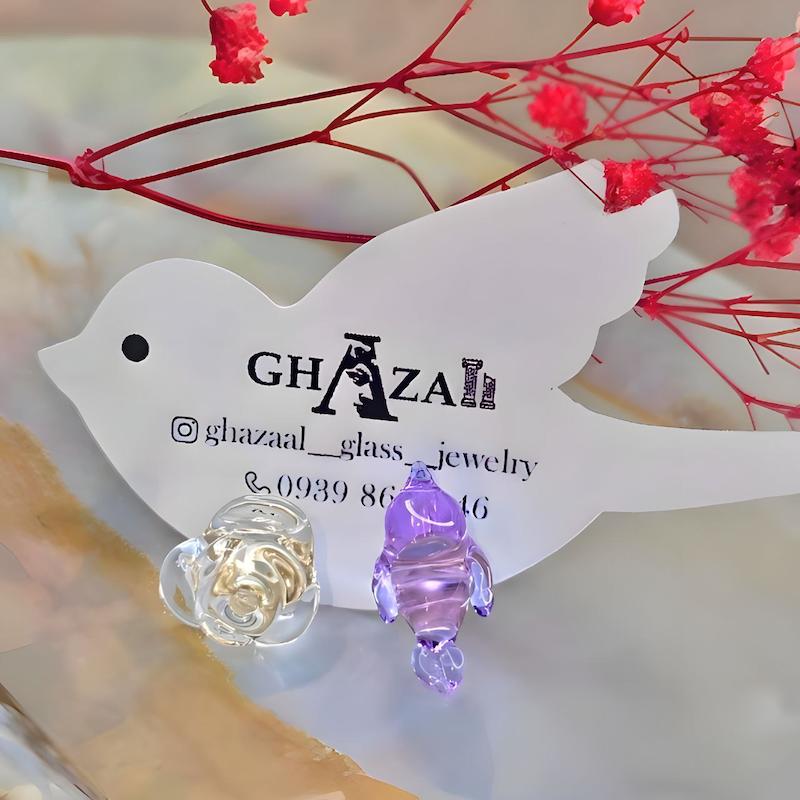 گوشواره میخی رز و بلبل