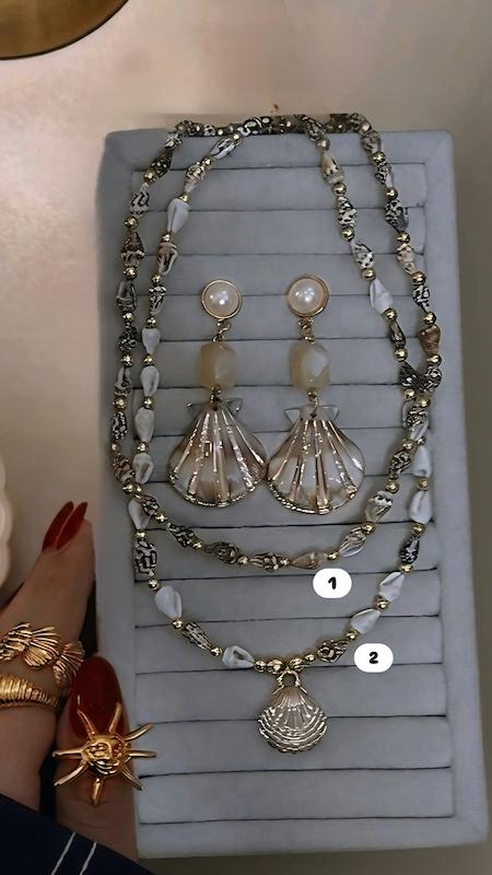 کالکشن گردنبند صدفی قهوه ای
