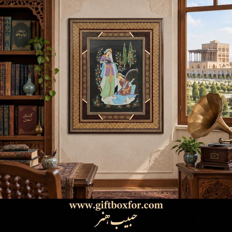 قاب تابلویِ مینیاتور و خاتم