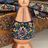 ست صنایع دستی گلدانِ مس وپرداز(سایز۱۶)به همراه ترمه افشاری و جعبه 