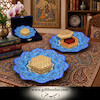 ست صنایع دستی(بشقاب مینا ۲۵ و جعبه تمام خاتم به همراه ۲ گرم زعفرانِ اعلا و جعبه مخمل)