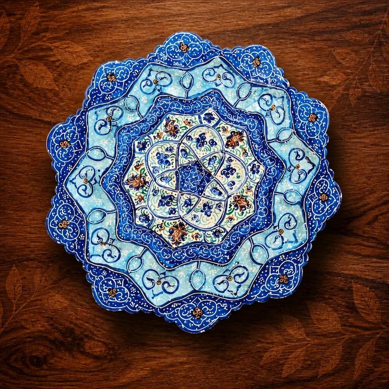 بشقاب مینا طرح گلاله همراه با جعبه نفیس