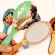 آیینه چوبی دسته دار بیضی