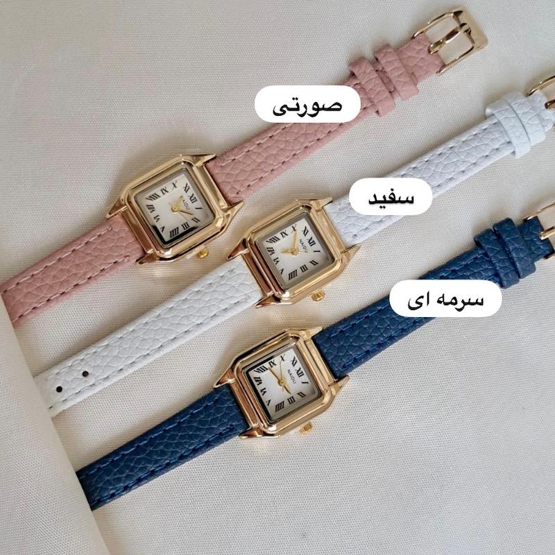 ساعت شرکتی نایدو بند چرمی زنانه | قاب طلایی