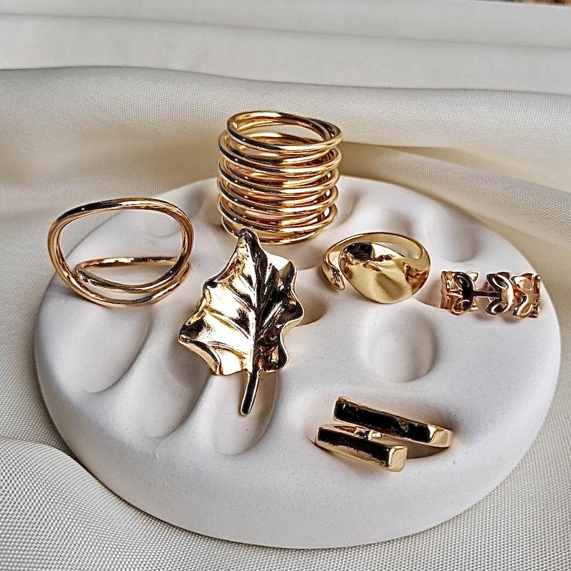 پک ۶ تایی انگشتر زنانه طلایی 
