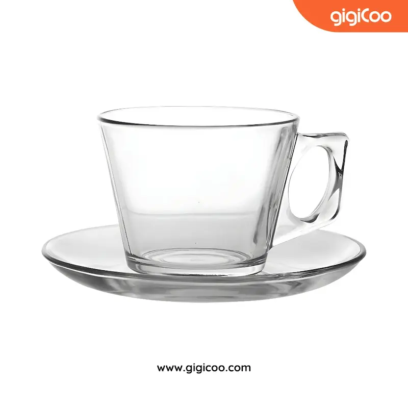 ست فنجان و نعلبکی پاشاباغچه Pasabahce - مدل Vela - ست 6 عددی -  کد 97302