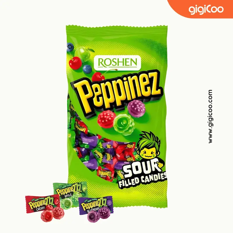 آبنبات پذیرایی روشن Roshen - پپینز Peppinez - میکس ترش میوه ای