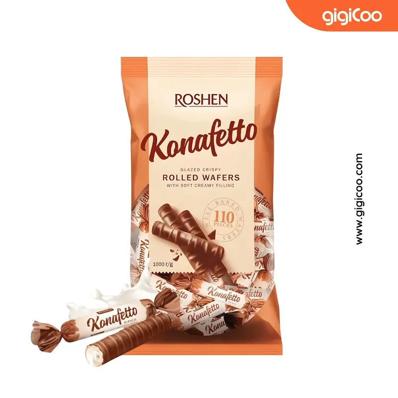 شکلات پذیرایی روشن Roshen - کانافتو Kanafetto - ویفر شکلاتی شیری