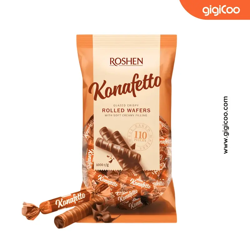 شکلات پذیرایی روشن Roshen - کانافتو Kanafetto - ویفر شکلاتی کاکائویی