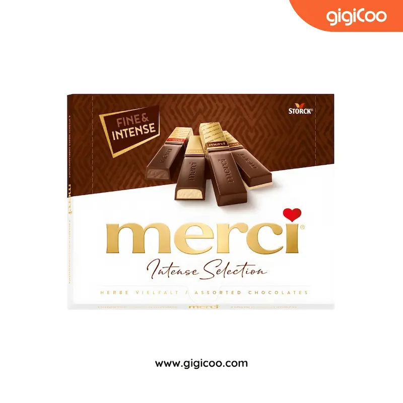 شکلات کادویی مرسی Merci - ترکیب بهترین های تلخ - 250 گرمی