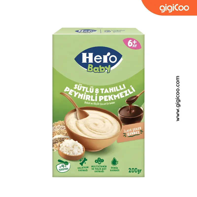 سرلاک هیرو بیبی Hero Baby - هشت غله پنیر و شیره انگور حاوی شیر - 200 گرمی