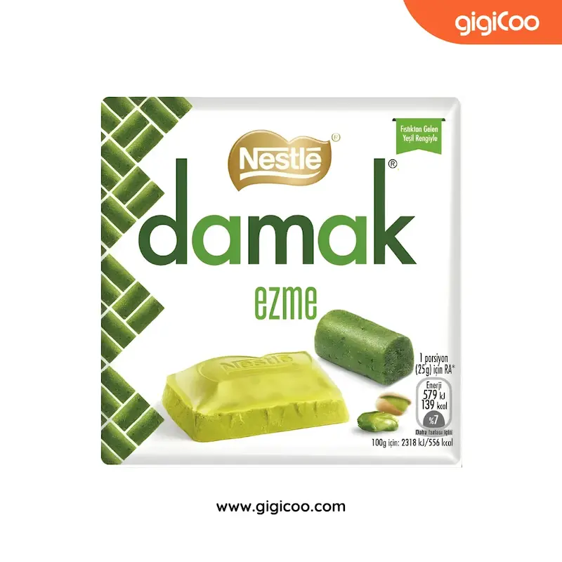 شکلات داماک نستله Nestle Damak - سفید با مغزی کره پسته - 55 گرمی