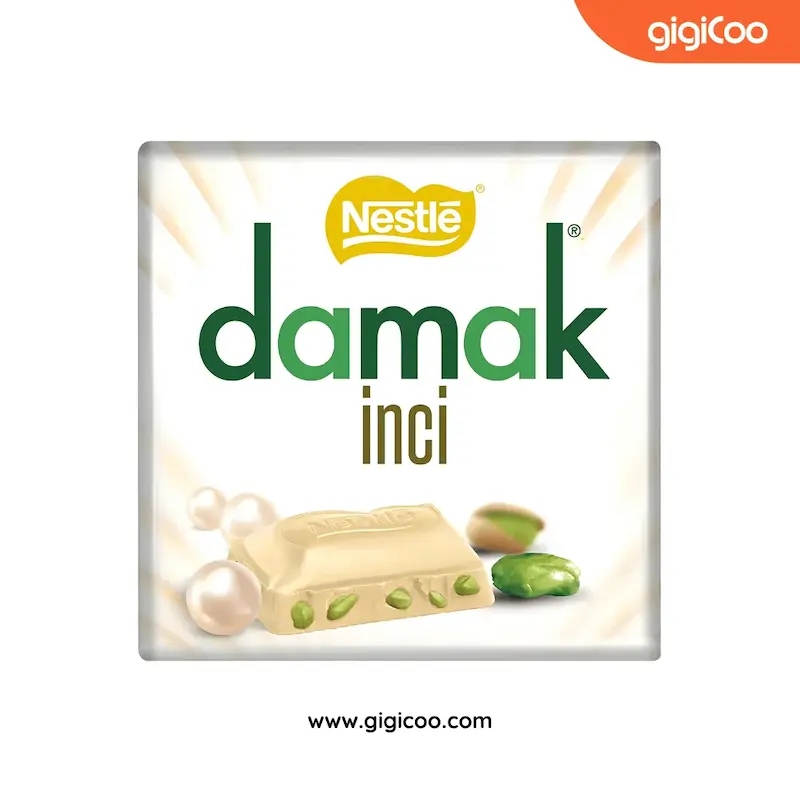 شکلات داماک نستله Nestle Damak - سفید با مغزی پسته  - 65 گرمی