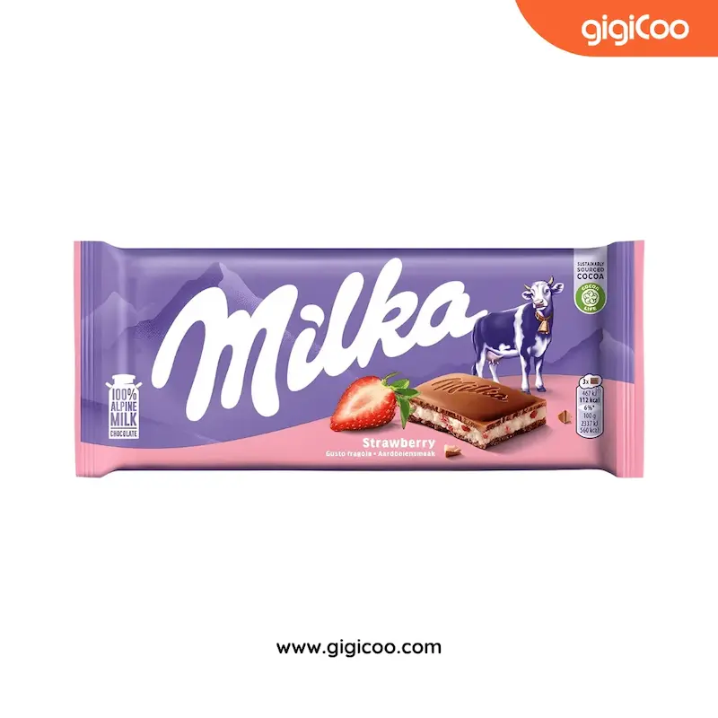 شکلات میلکا Milka - توت فرنگی - 100 گرمی