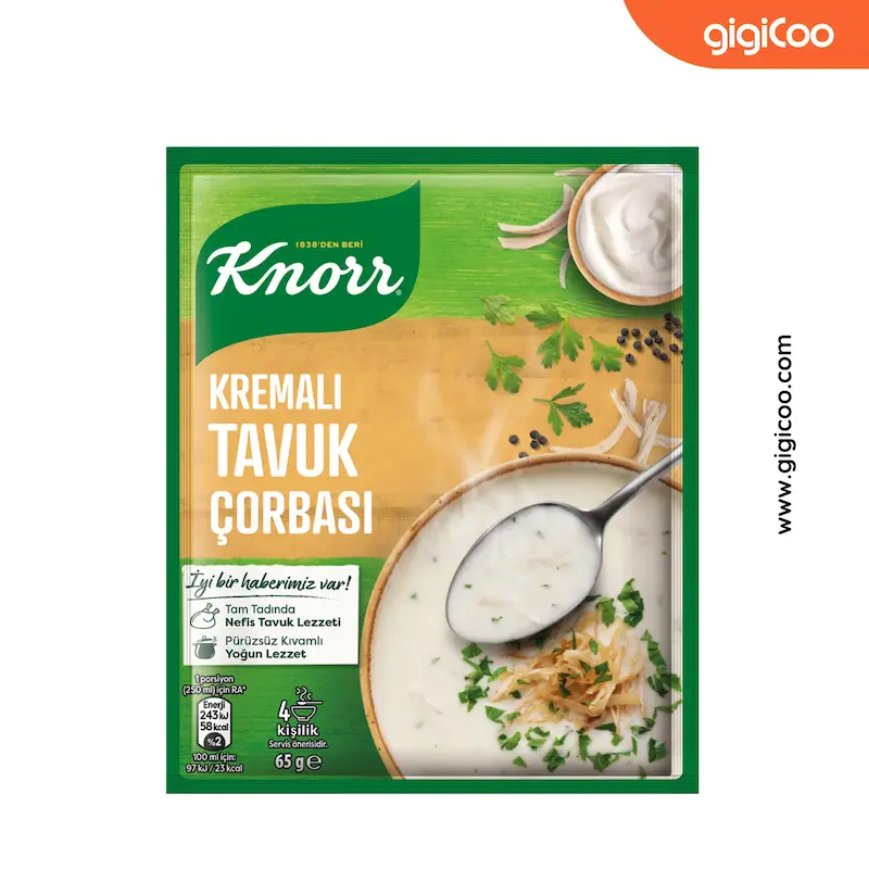 سوپ آماده کنورKnorr - طعم مرغ خامه ای - 65 گرمی