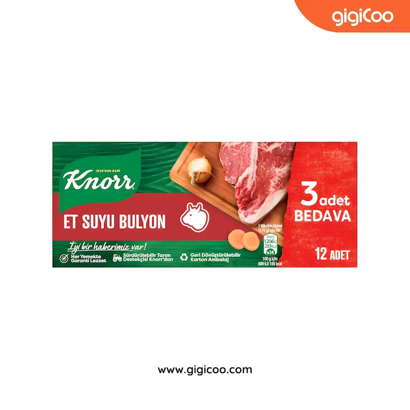 قرص عصاره گوشت کنورKnorr - طعم دهنده غذا - 12 عددی