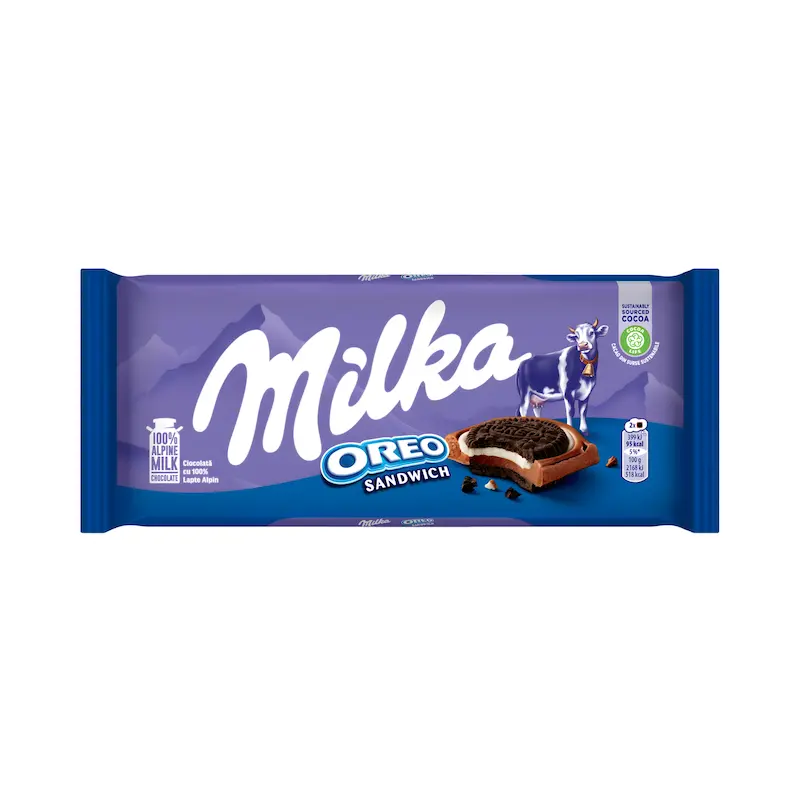 شکلات میلکا Milka - اورئو ساندویچ - 90 گرمی