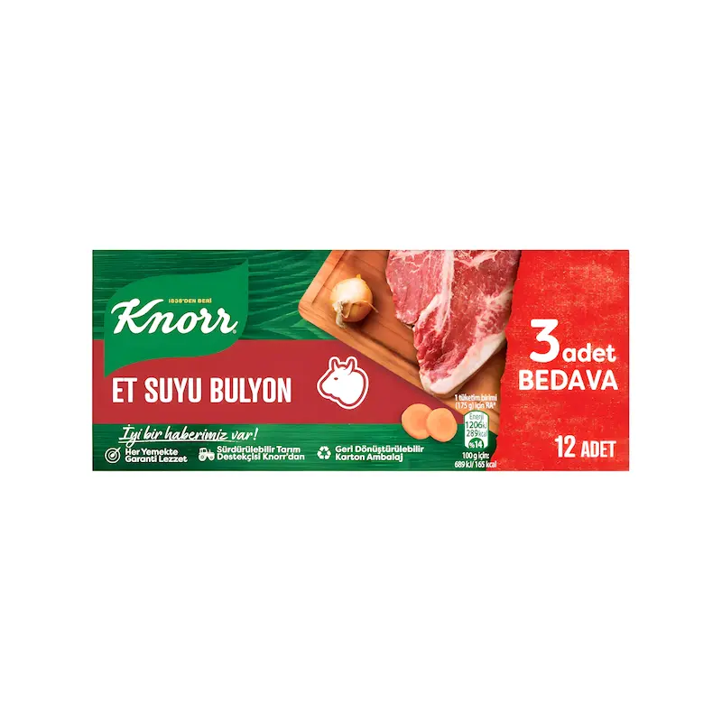 قرص عصاره گوشت کنورKnorr - طعم دهنده غذا - 12 عددی