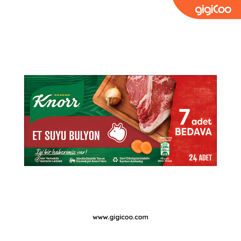قرص عصاره گوشت کنورKnorr - طعم دهنده گوشت و غذا - 24 عددی