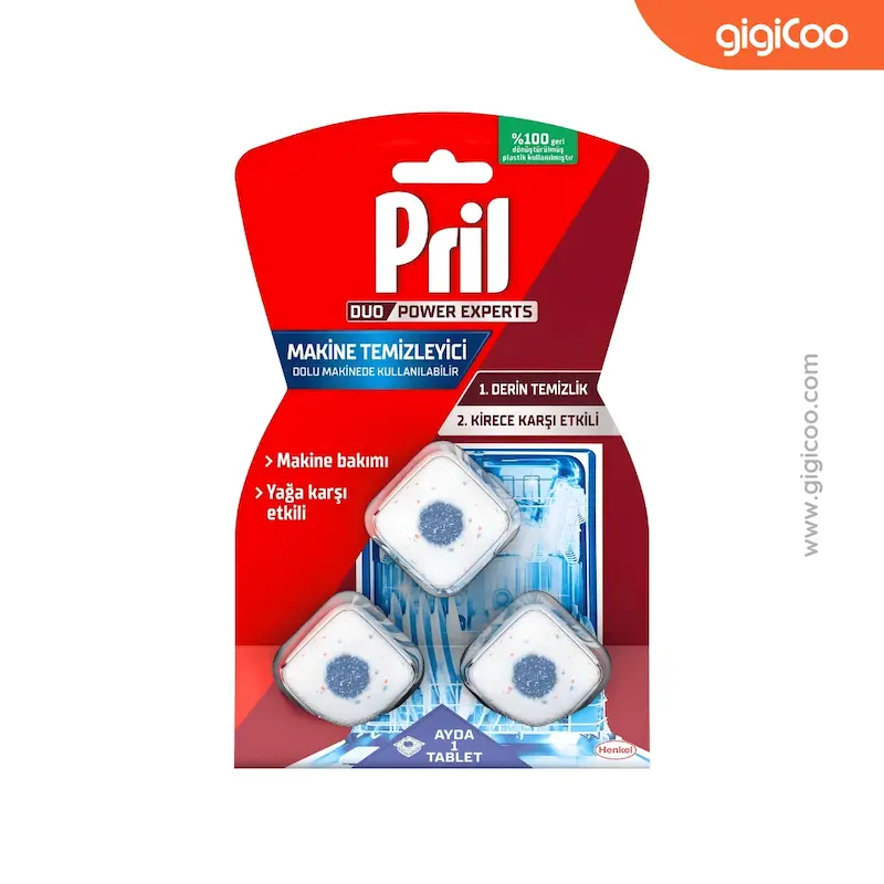 قرص جرم گیر ماشین ظرفشویی پریل Pril - دو کاره - 3 عددی 