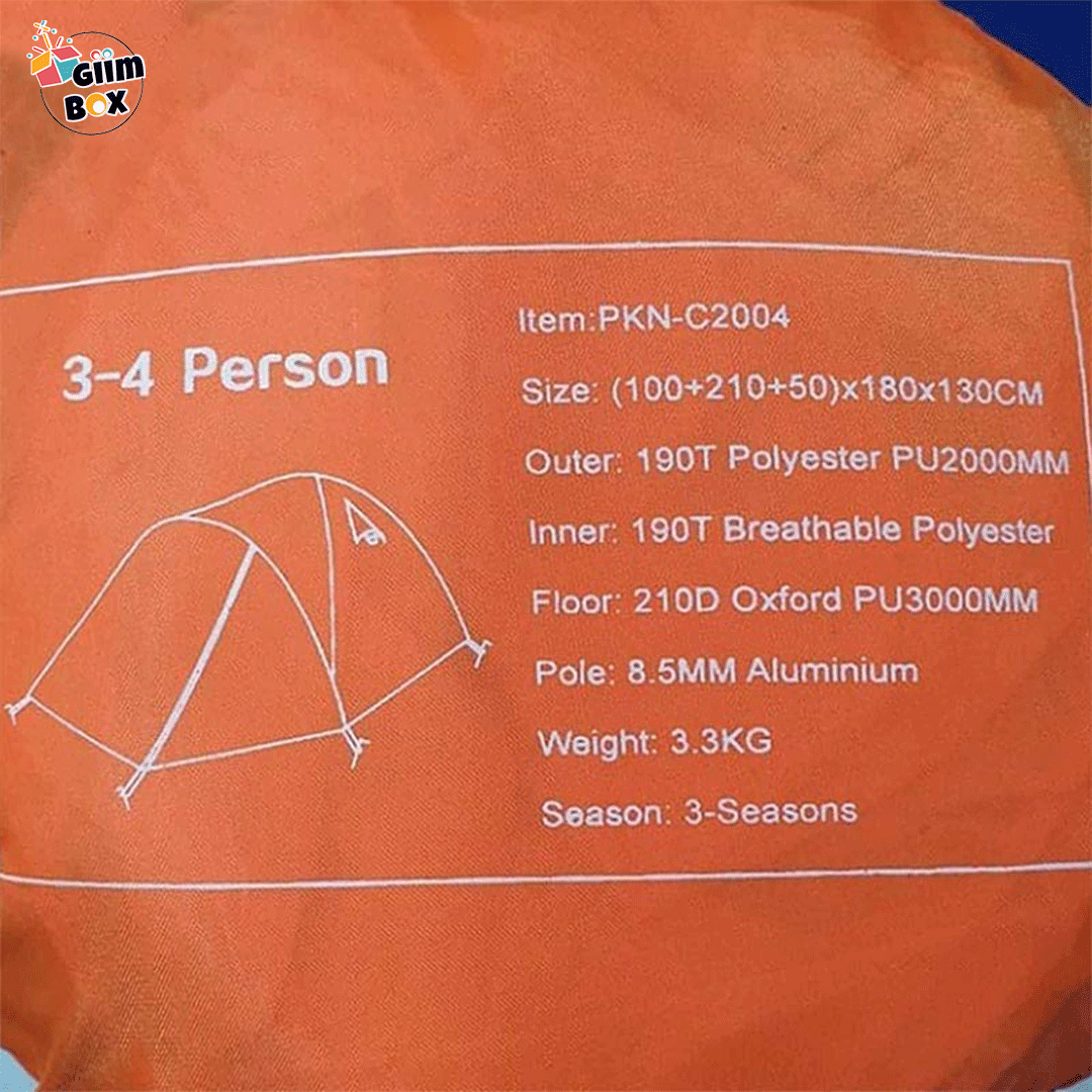چادر کوهنوردی3-4 نفره کله گاوی(پکینیو) مدل PKN C2004