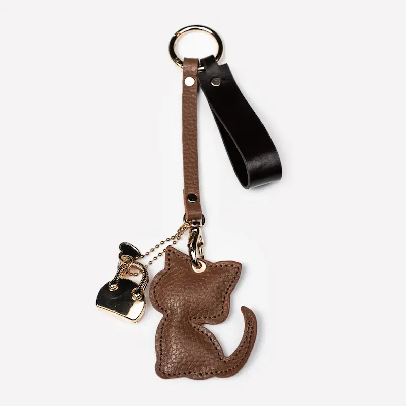 چارم بگ چرم طبیعی مدل گربه